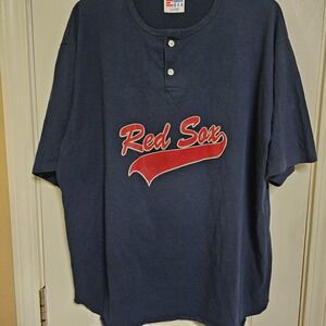 Vintage Boston Red Sox T-Shirt Men's XL Navy MLB Baseball Single Stitch-USA Made
